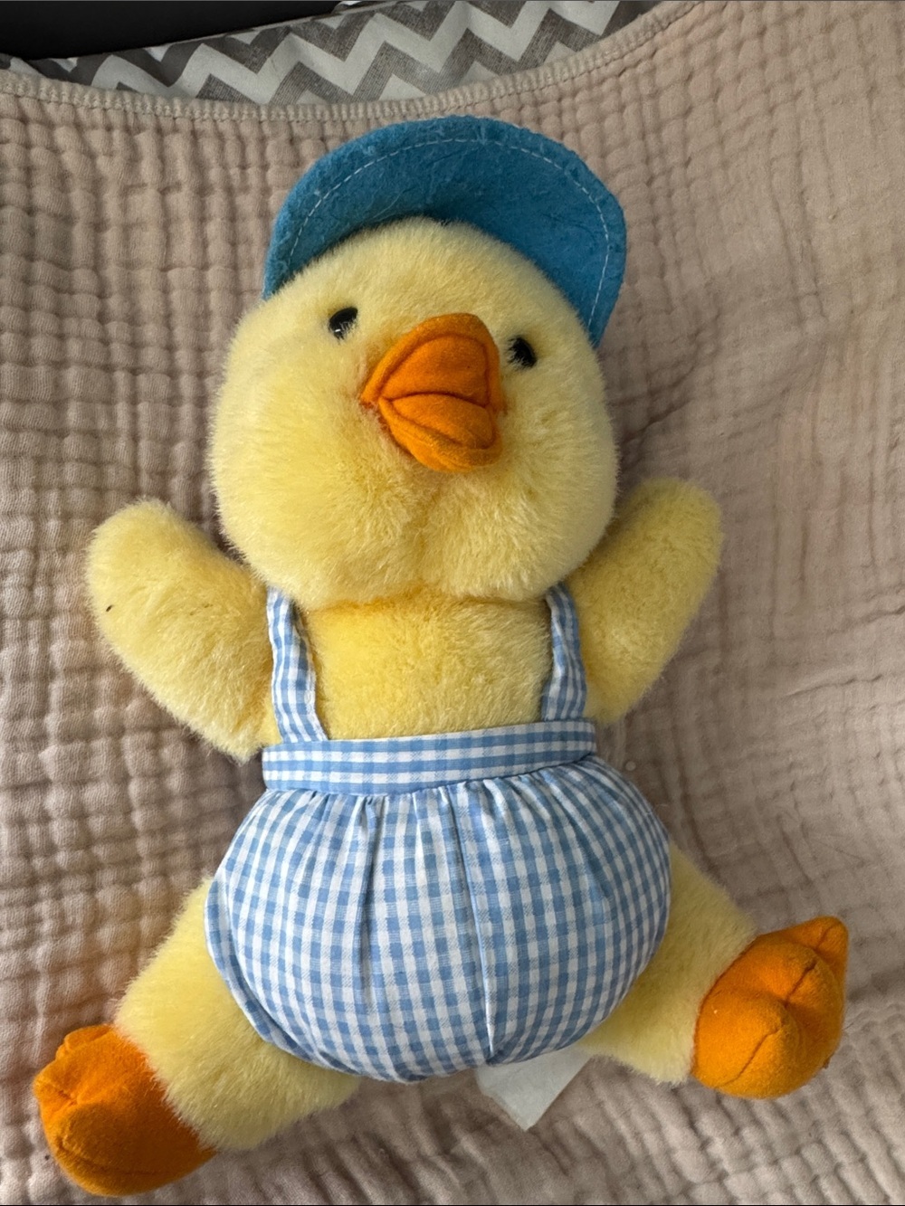 Vintage Russ Brand Chick Plush in Overalls